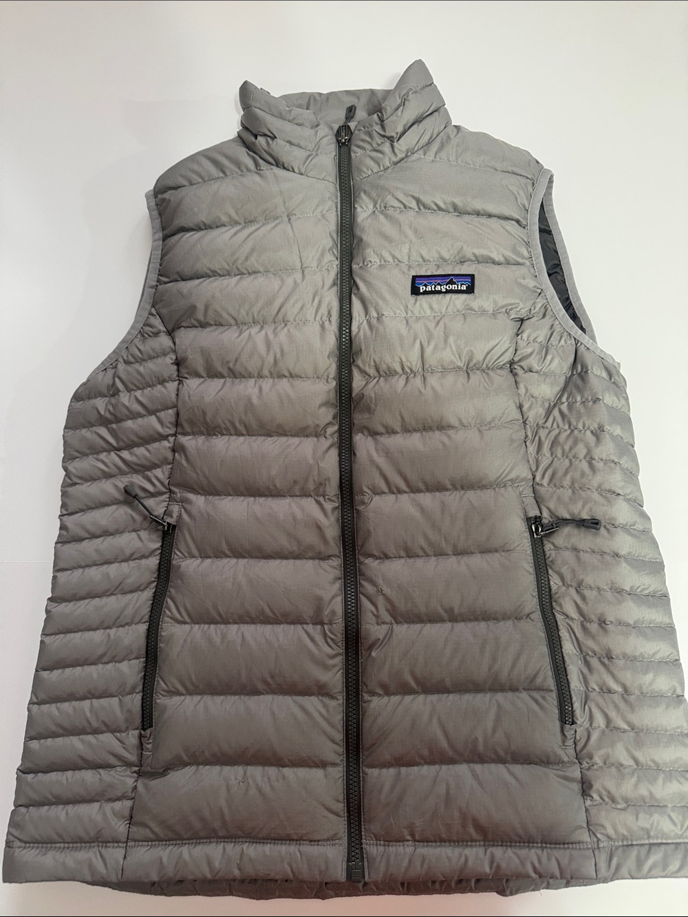 Patagonia Light Gray Quilted Down Vest